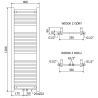 Mexen Mars Calorifer de baie 1200 x 400 mm, 439 W, Neagră - W110-1200-400-00-70