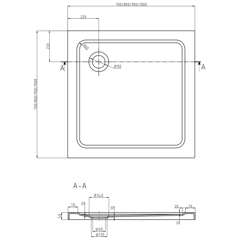 Mexen Pretoria 70 x 70 cm-es nyitható zuhanykabin, átlátszó, króm + Flat zuhanytálca - 852-070-070-01-00-4010