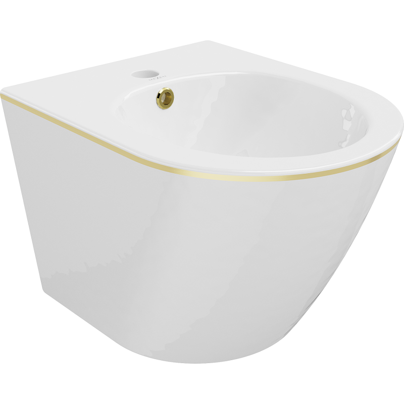 Mexen Lena bideu suspendat, alb/auriu linia - 35224805