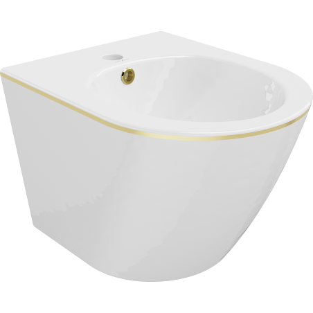 Mexen Lena bideu suspendat, alb/auriu linia - 35224805