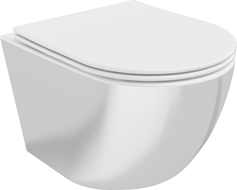 Mexen Lena Rimless WC csésze lassan lehajtható vékony duroplaszt fedéllel, fehér/ezüst - 30224004
