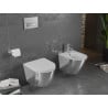 Mexen Lena perem nélküli wc csésze leeresztő automatikás ülőkével, duroplast, Fehér/Ezüst - 30224004