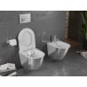 Mexen Lena perem nélküli wc csésze leeresztő automatikás ülőkével, duroplast, Fehér/Ezüst - 30224004