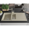 Mexen Andres chiuvetă de granit cu 1,5 compartimente cu scurgător și baterie de bucătărie Carla, bej - 6515-69-670700-69