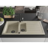 Mexen Andres chiuvetă de granit cu 1,5 compartimente cu scurgător și baterie de bucătărie Carla, bej - 6515-69-670700-70