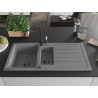 Mexen Andres chiuvetă de bucătărie din granit cu 1,5 cuve, scurgător și baterie Carla, gri - 6515-71-670700-70-B