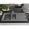 Mexen Andres chiuvetă granit 1,5 compartiment cu scurgător și baterie de bucătărie Carla, gri - 6515-71-670700-71