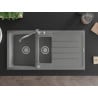 Mexen Andres chiuvetă granit 1,5 compartiment cu scurgător și baterie de bucătărie Carla, gri - 6515-71-670700-71