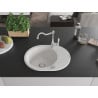 Mexen Kevin chiuvetă de granit cu 1 compartiment, cu scurgător și robinet de bucătărie Carla, alb - 6517-20-670700-00