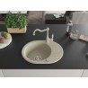 Mexen Kevin chiuvetă granit 1-cameră cu scurgător și baterie de bucătărie Carla, bej - 6517-69-670700-69