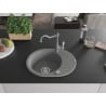 Mexen Kevin chiuvetă de granit cu un compartiment, cu picurător și baterie de bucătărie Carla, gri - 6517-71-670700-71