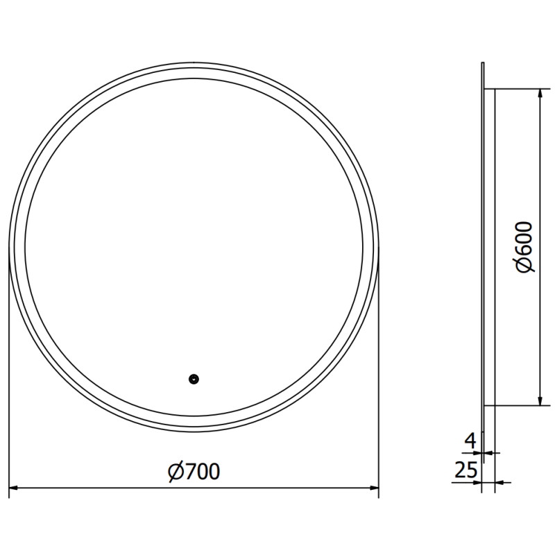 Mexen Gobi oglindă de baie iluminată, rotundă 70 cm, LED 6000K, anti-aburire - 9801-070-070-611-00