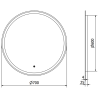 Mexen Gobi megvilágított fürdőszobai tükör 70 x 70 cm, LED 6000K, anti-pára - 9801-070-070-611-00
