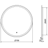 Mexen Gobi oglindă iluminată de baie 70 x 70 cm, LED 6000K, anti aburire - 9801-070-070-611-00