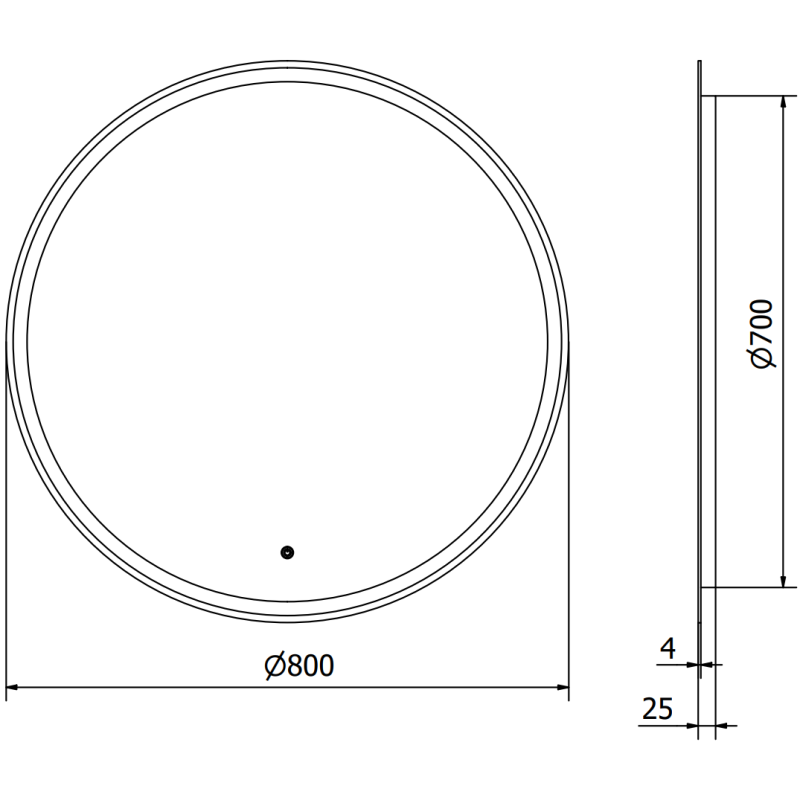 Mexen Gobi Oglindă de baie iluminată, rotundă 80 cm, LED 6000K, anti-aburire - 9801-080-080-611-00