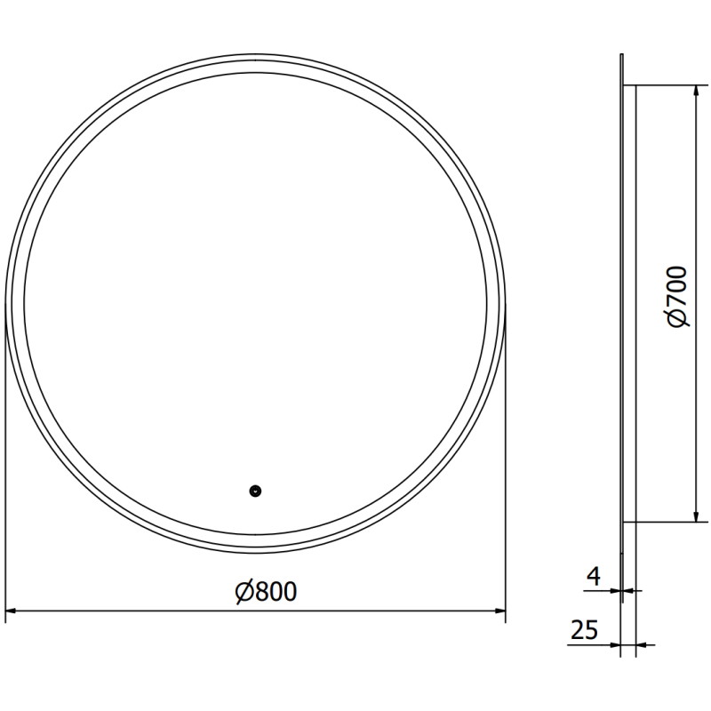 Mexen Gobi világító fürdőszobai tükör, kerek, 80 cm, LED 6000K, párásodásgátló - 9801-080-080-611-00