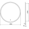 Mexen Gobi Oglindă de baie iluminată, rotundă 80 cm, LED 6000K, anti-aburire - 9801-080-080-611-00