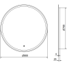 Mexen Gobi oglindă de baie iluminată, rotundă 80 cm, LED 6000K, antiaburire - 9801-080-080-611-00
