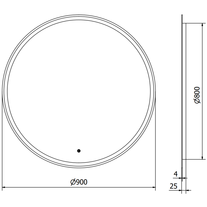 Mexen Gobi megvilágított, kerek fürdőszobai tükör, 90 cm, LED 6000K, páramentes - 9801-090-090-611-00