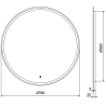 Mexen Gobi megvilágított fürdőszobai tükör 90 x 90 cm, LED 6000K, anti-pára - 9801-090-090-611-00