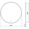 Mexen Gobi oglindă iluminată de baie 90 x 90 cm, LED 6000K, anti aburire - 9801-090-090-611-00