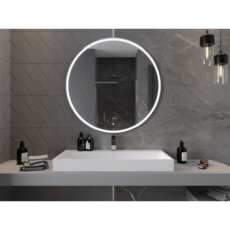 Mexen Gobi oglindă de baie iluminată, rotundă 100 cm, LED 6000K, anti-abur - 9801-100-100-611-00