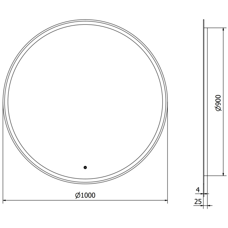 Mexen Gobi oglindă de baie iluminată, rotundă 100 cm, LED 6000K, anti-abur - 9801-100-100-611-00