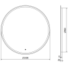 Mexen Gobi oglindă de baie iluminată, rotundă 100 cm, LED 6000K, anti-abur - 9801-100-100-611-00