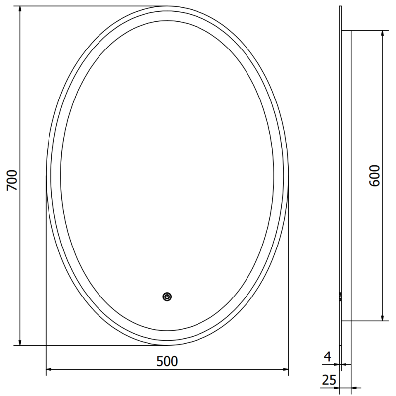 Mexen Elz oglindă de baie iluminată 50 x 70 cm, LED 6000K, antiaburire - 9802-050-070-611-00