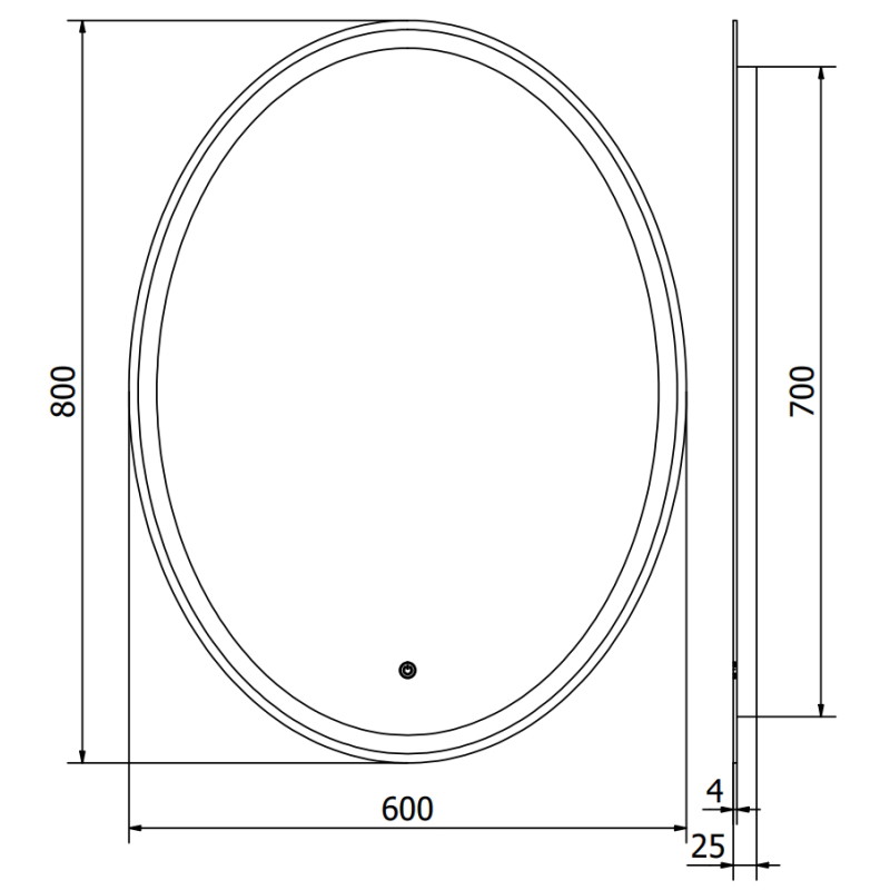 Mexen Elz megvilágított fürdőszobai tükör 60 x 80 cm, LED 6000K, páramentesítő - 9802-060-080-611-00