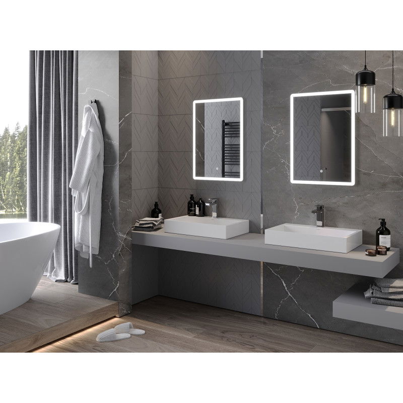 Mexen Navia megvilágított fürdőszobai tükör 50 x 70 cm, LED 6000K, páramentes - 9803-050-070-611-00