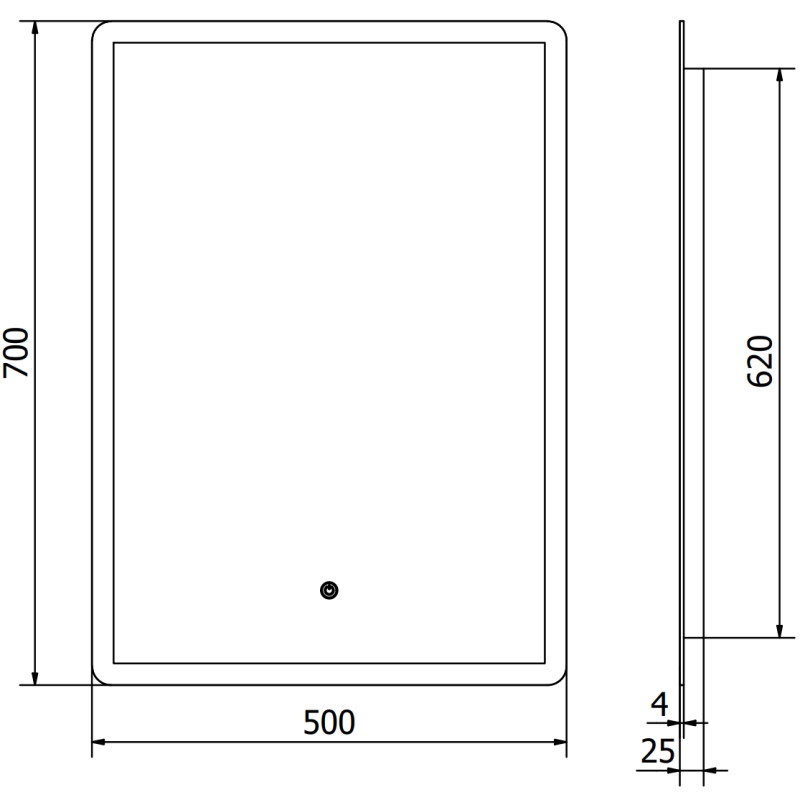 Mexen Navia oglindă de baie iluminată 50 x 70 cm, LED 6000K, anti-aburire - 9803-050-070-611-00