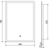 Mexen Navia megvilágított fürdőszobai tükör 50 x 70 cm, LED 6000K, anti-pára - 9803-050-070-611-00