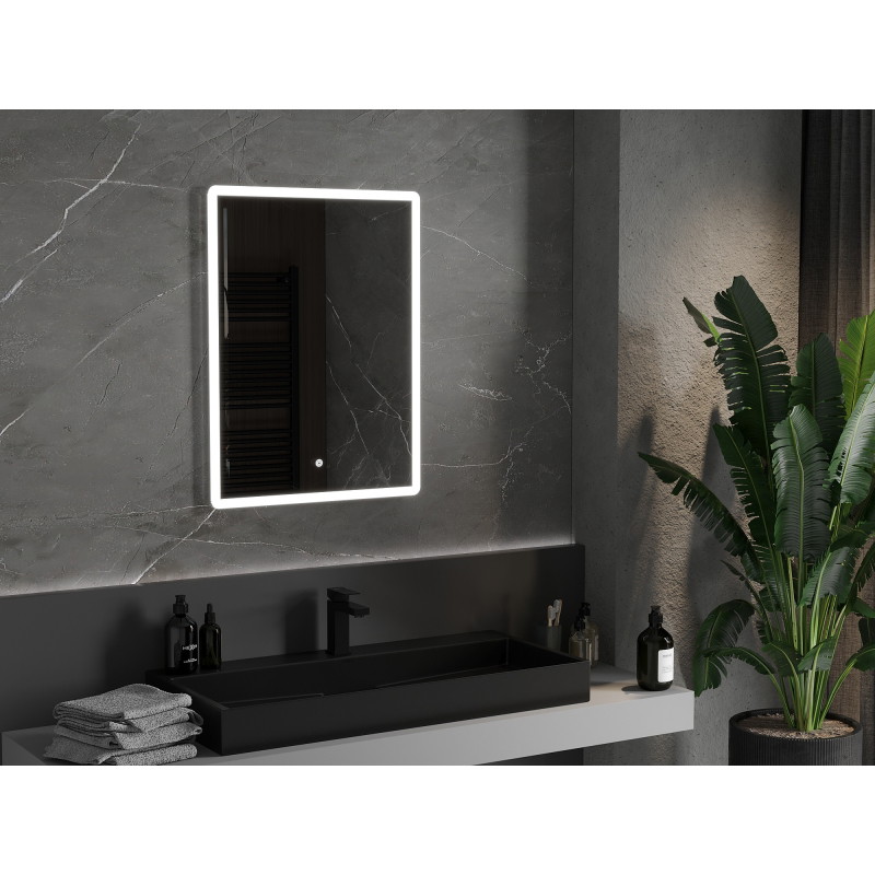 Mexen Navia megvilágított fürdőszobai tükör 60 x 80 cm, LED 6000K, páramentes - 9803-060-080-611-00