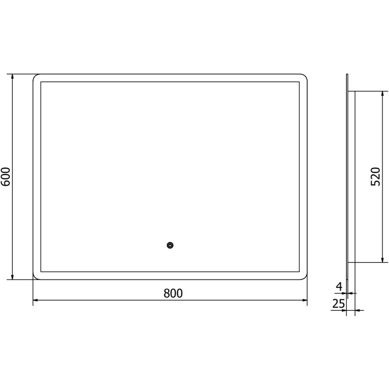 Mexen Navia oglindă de baie iluminată 80 x 60 cm, LED 6000K, anti-aburire - 9803-080-060-611-00