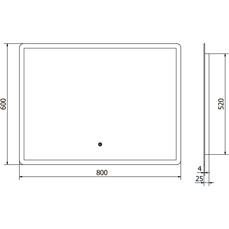 Mexen Navia oglindă de baie iluminată 80 x 60 cm, LED 6000K, antiaburire - 9803-080-060-611-00