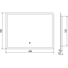Mexen Navia megvilágított fürdőszobai tükör 80 x 60 cm, LED 6000K, anti-pára - 9803-080-060-611-00