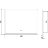 Mexen Navia oglindă iluminată de baie 80 x 60 cm, LED 6000K, anti aburire - 9803-080-060-611-00