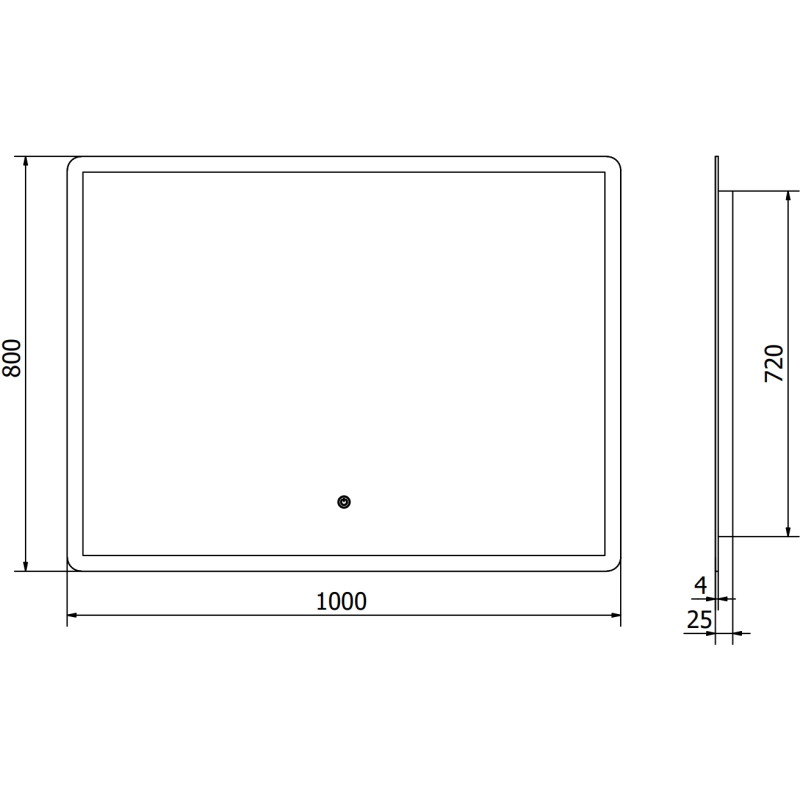 Mexen Navia 100 x 80 cm-es, LED 6000K, páramentesített fürdőszobai tükör - 9803-100-080-611-00