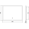 Mexen Navia megvilágított fürdőszobai tükör 100 x 80 cm, LED 6000K, páramentes - 9803-100-080-611-00