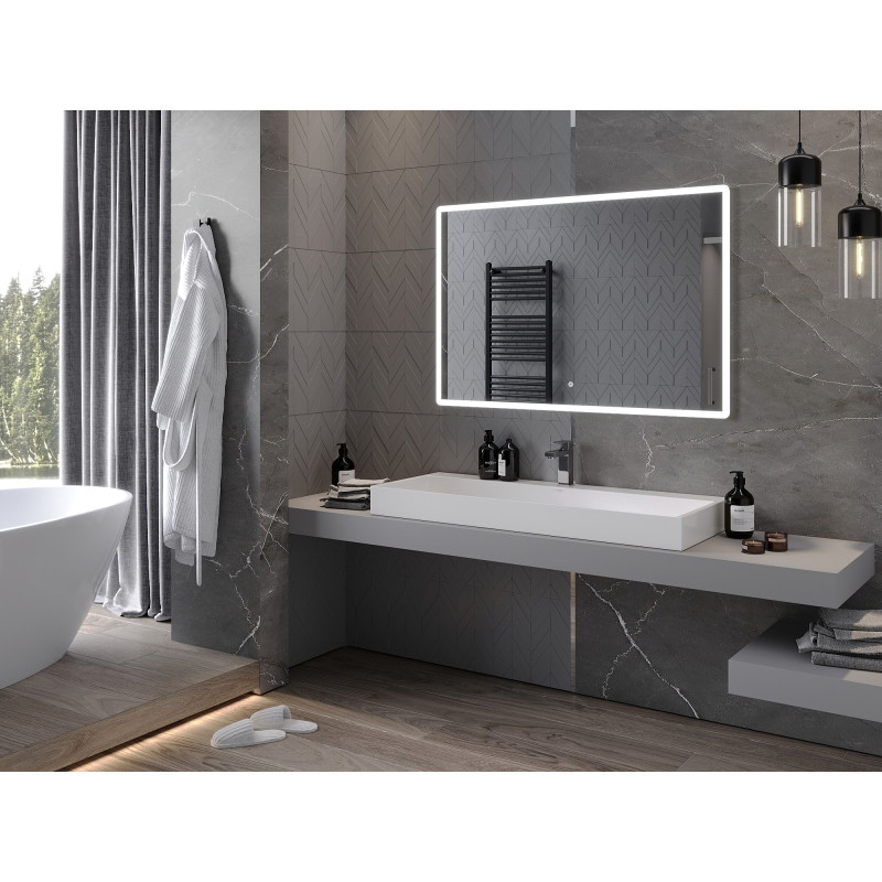 Mexen Navia 120 x 80 cm-es LED-es fürdőszobai tükör, 6000K, páramentes - 9803-120-080-611-00