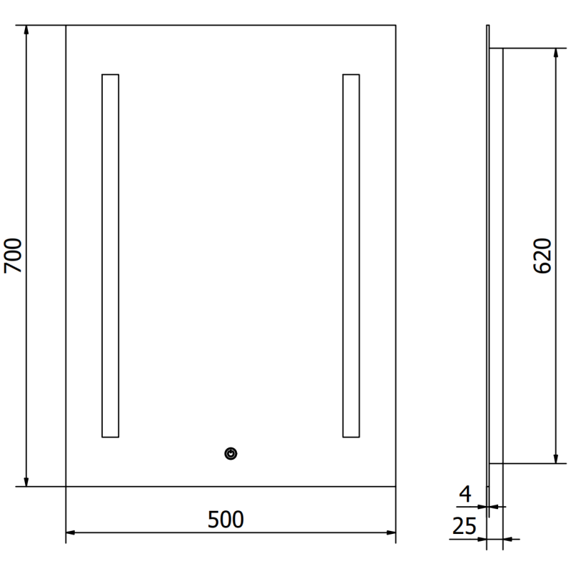 Mexen Remi LED-es fürdőszobai tükör megvilágítással 50 x 70 cm, 6000K, páramentes - 9804-050-070-611-00