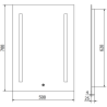 Mexen Remi 50 x 70 cm-es LED-es világító fürdőszobai tükör, 6000K, páramentes - 9804-050-070-611-00