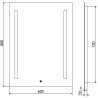 Mexen Remi megvilágított fürdőszobai tükör 60 x 80 cm, LED 6000K, anti-pára - 9804-060-080-611-00