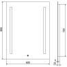 Mexen Remi oglindă iluminată de baie 60 x 80 cm, LED 6000K, anti aburire - 9804-060-080-611-00