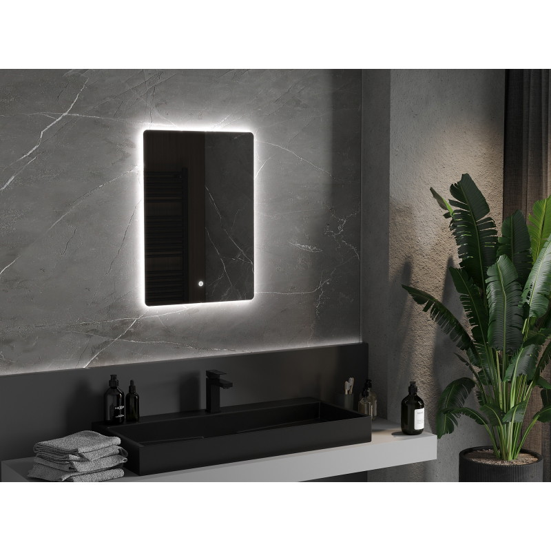 Mexen Sun LED-es megvilágított fürdőszobai tükör 50 x 70 cm, 6000K, páramentes - 9807-050-070-611-00