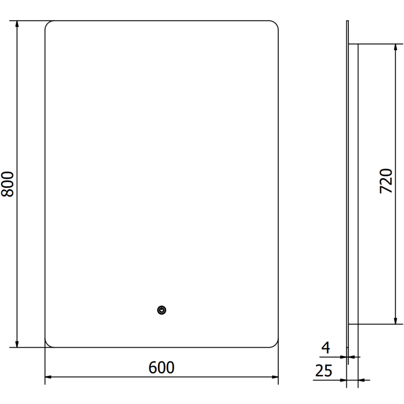 Mexen Sun fürdőszobai megvilágított tükör 60 x 80 cm, LED 6000K, páramentes - 9807-060-080-611-00