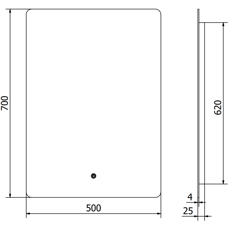 Mexen Sun fürdőszobai megvilágított tükör 50 x 70 cm, LED 6000K, páramentes - 9807-050-070-611-00