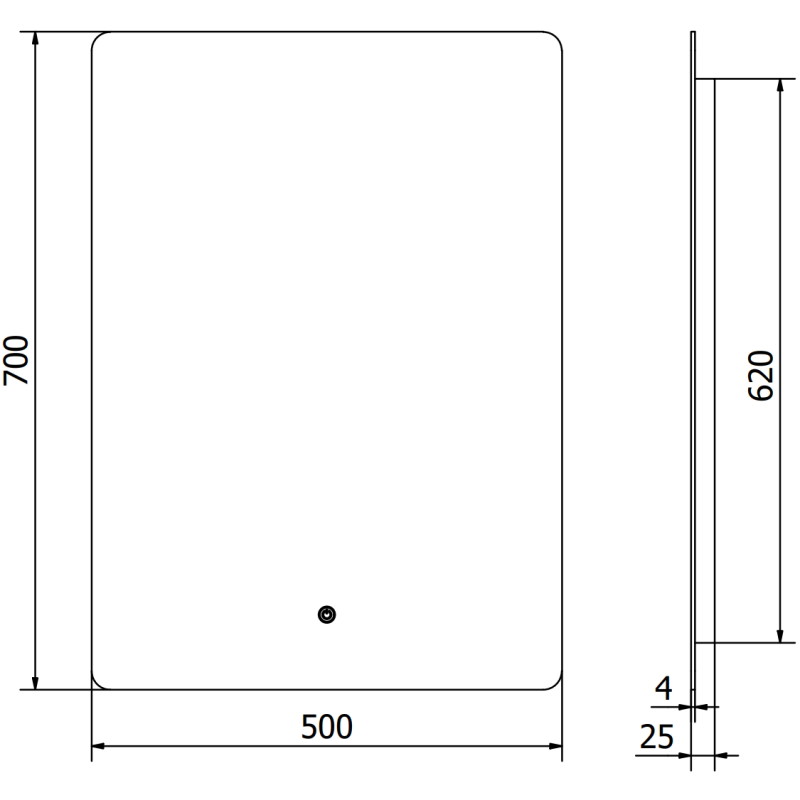 Mexen Sun oglindă de baie iluminată 50 x 70 cm, LED 6000K, anti-abur - 9807-050-070-611-00