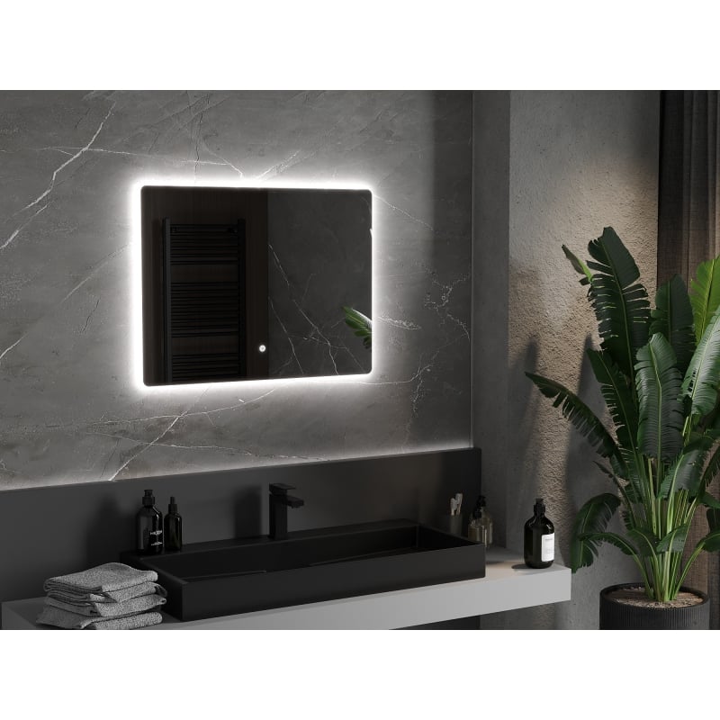 Mexen Sun világító fürdőszobai tükör 80 x 60 cm, LED 6000K, páramentesítő - 9807-080-060-611-00